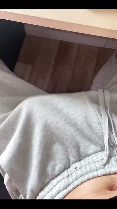 French Femboy Getting to Horny to Work and Jerk off Under His Desk