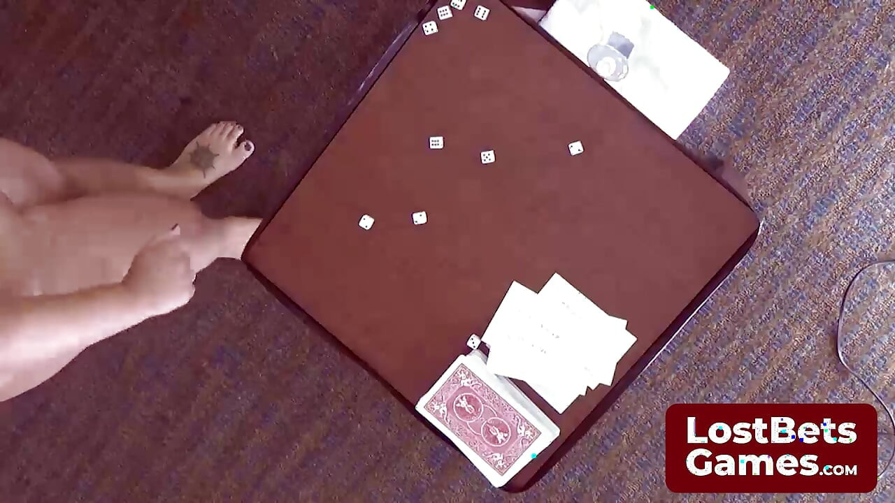 The final strip game loser, left in just her bra