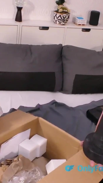 Emotional moment from "Unboxing my new strap on harness and silicone dildos"