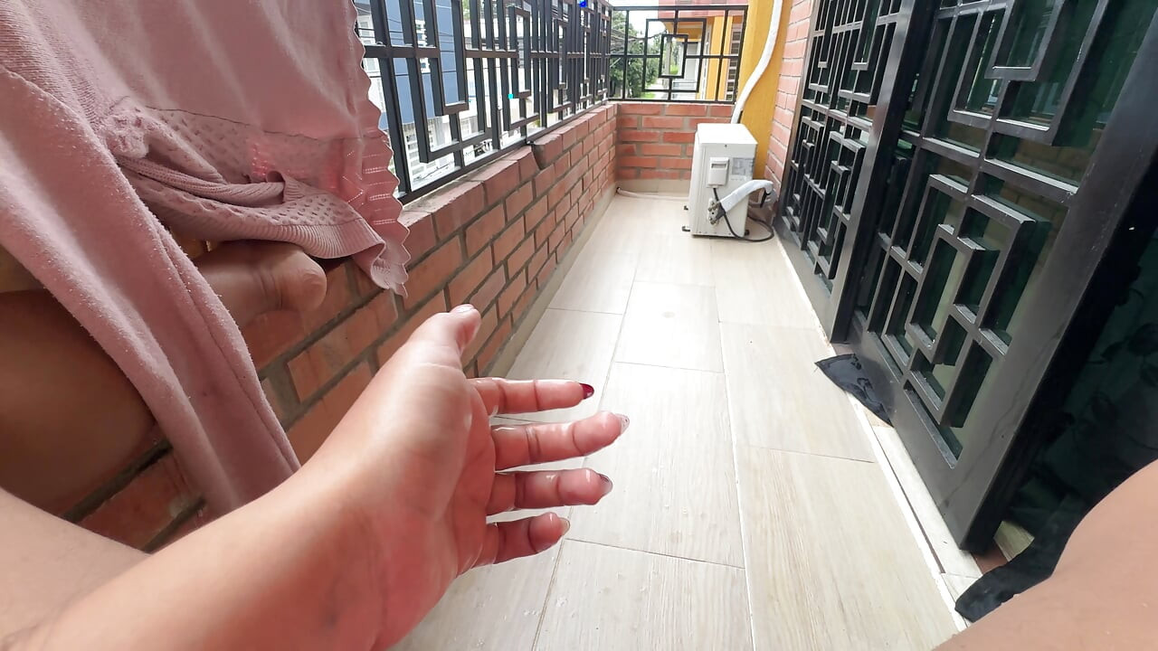Last night I was walking around the balcony in my underwear and I saw my neighbor looking over here so I decided to masturbate this morning to see if I would go out and