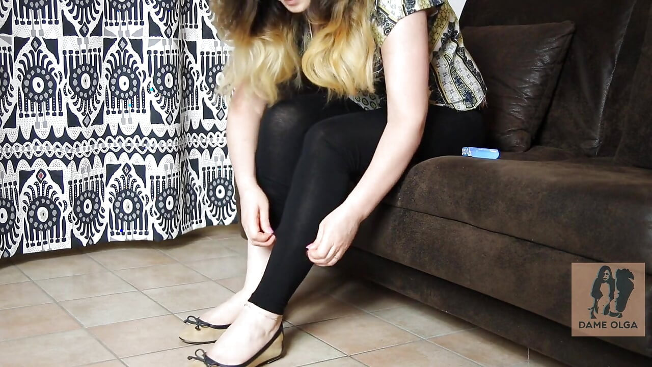 (005) Shoeplay with Ballet Flats and Condom Latex Socks