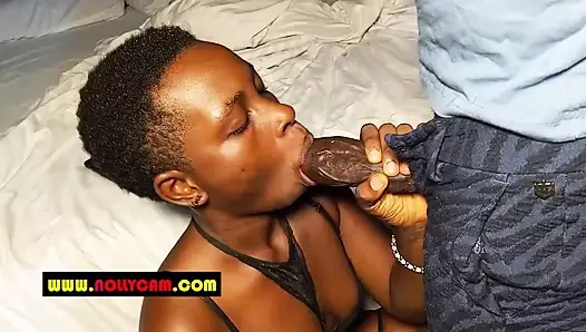 Sexy Goddess Gave Her Husband's Younger Stepbrother a Deep Throat Blowjob, Till He Cam in Her Mouth