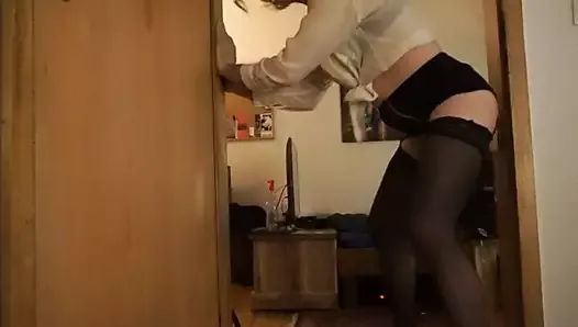 Crossdresser in stockings getting fucked