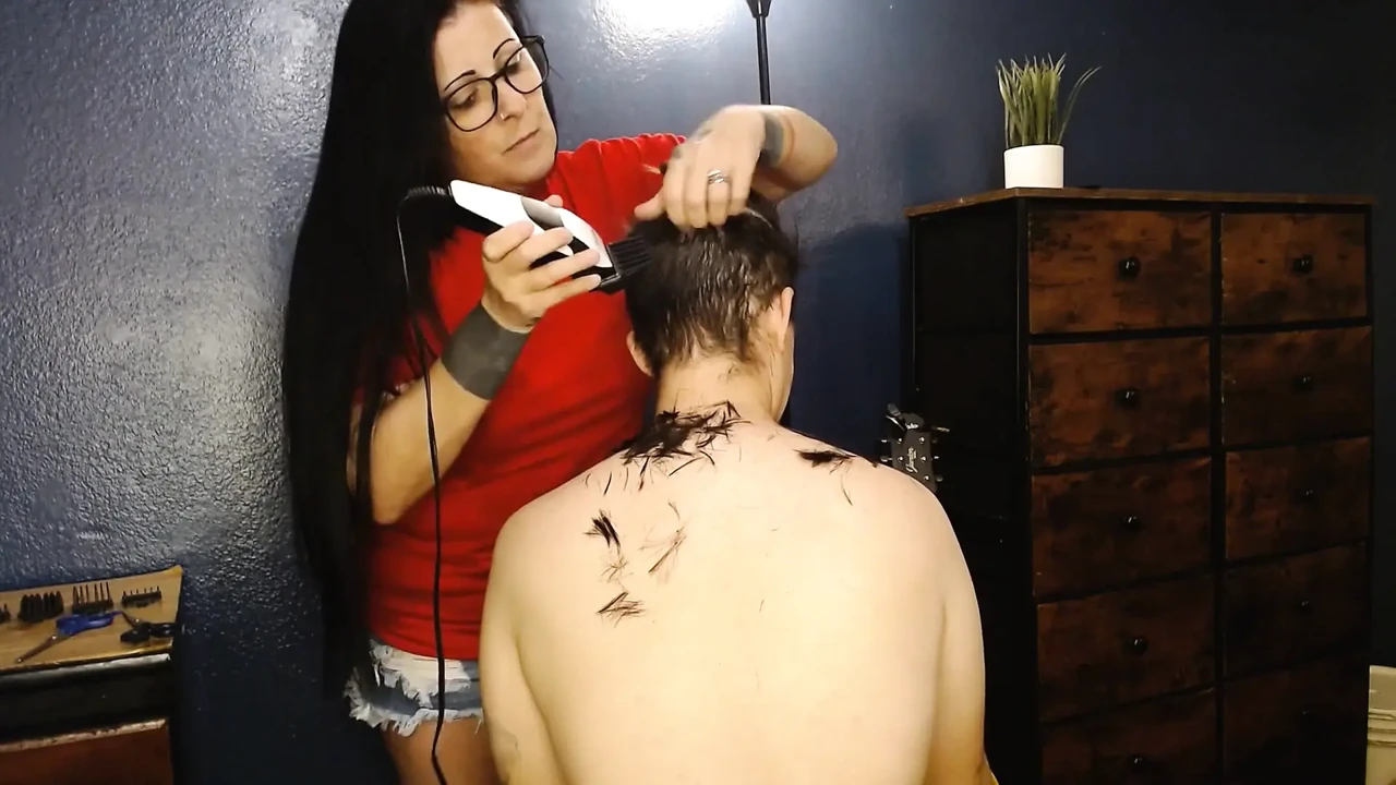 Flirty Hair Cutting Shaving Abbys Head