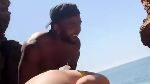 Hot blonde caught get fucked by BBC on the beach