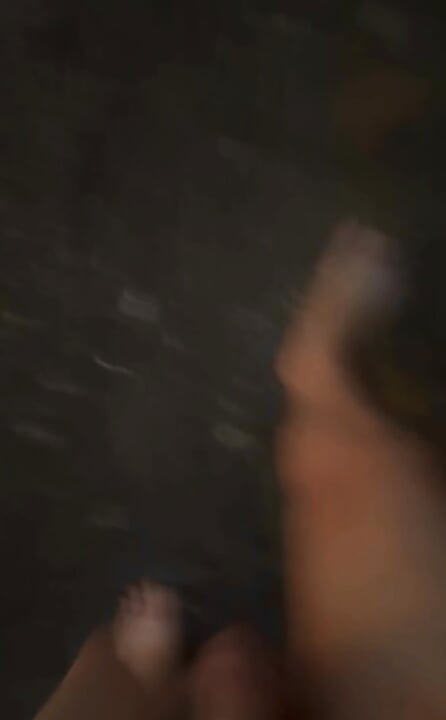Long naked barefoot walk from car to a welcome to my town sign