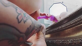 Mirror Dildo Play During Photoshoot