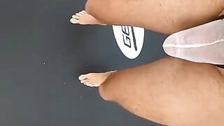 Sexy G-string Jumping on the Trampoline