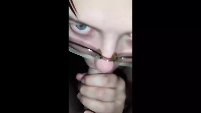 Close-up Filling My Mouth with Cum