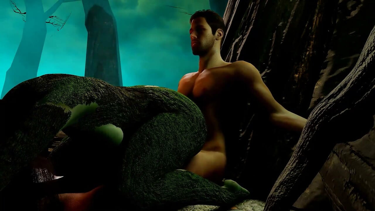A Dryad Grabbed a Man in the Forest