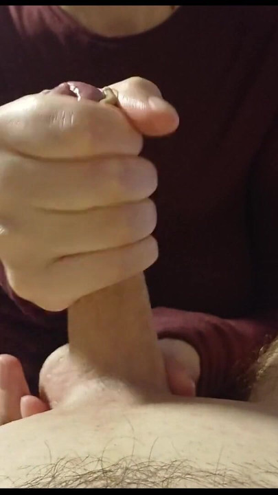 Jerking off my stepbrother's cock before bed. | Clip 1