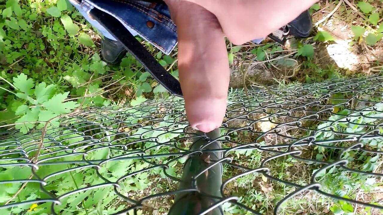 Risky Outdoor Precum Leaking, Cumshot and Letting Cum Outdoor