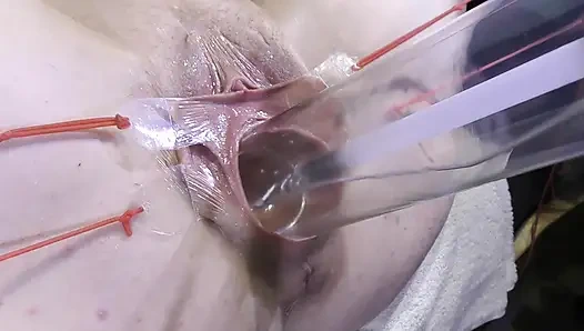 Far Spread Pussy Close up Fucking with Lamp 1000watt