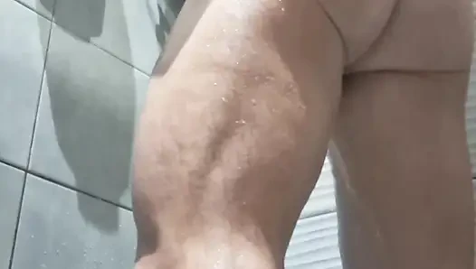 Public Shower Jerk Off Big Cock Exhibitionist - Finger Ass & Massive Cumshot