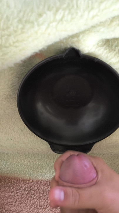 Cum in a bowl