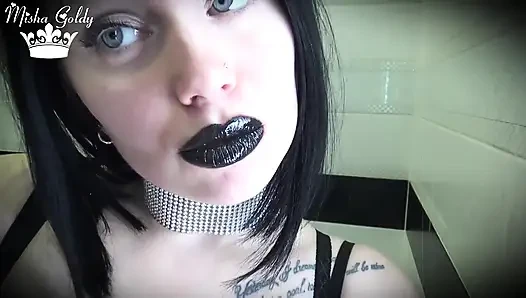 Hochglänzende schwarze lippen