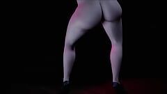 Thick Milf with glasses Dancing naked: 3D Porn Short Clip