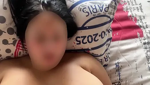 young Latina with huge natural breast