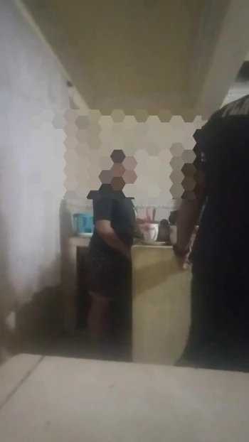 Stunning moment from "Maid fucked in the kitchen (almost discovered by my wife)"