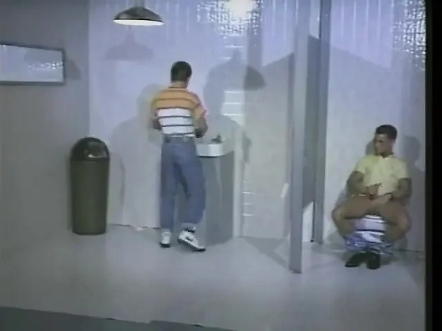 Muscular Guy Rob Cryston Allows Young Twink Jeff Dillon to Suck His Dick Through Glory Hole and Then Fucks His Ass