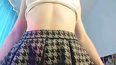 teasing show in skirt flashing thong