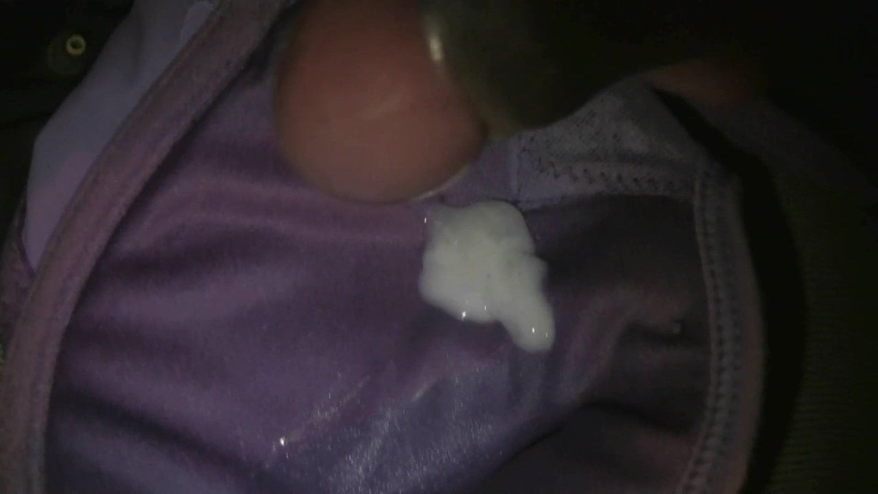 Cum on front close purple bra