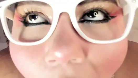 Sloppy Deepthroat: Lots of drool on my face and chest as I choke.