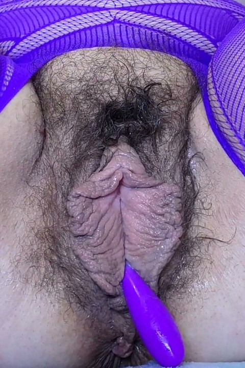 Fat Hairy Pussy Worship - Slutty MILF Orgasms & Sucks Cum off Toy