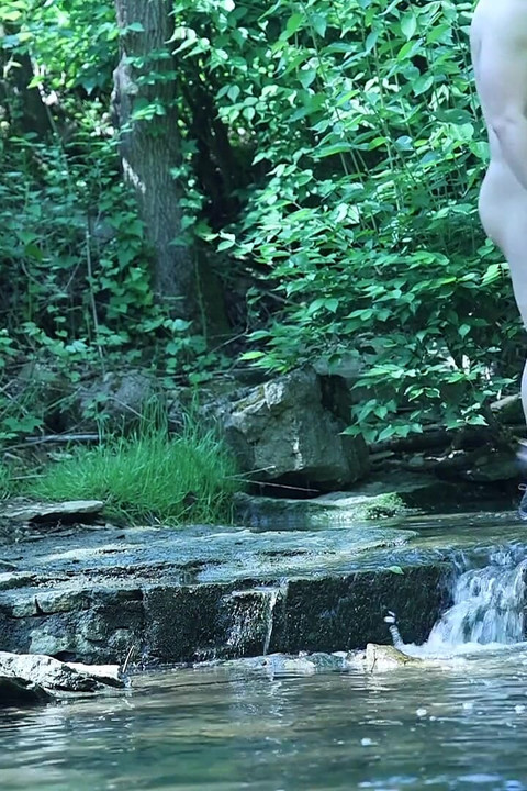 Flexing by the Waterfall, Trying to Sneak a Little Private Moment…
