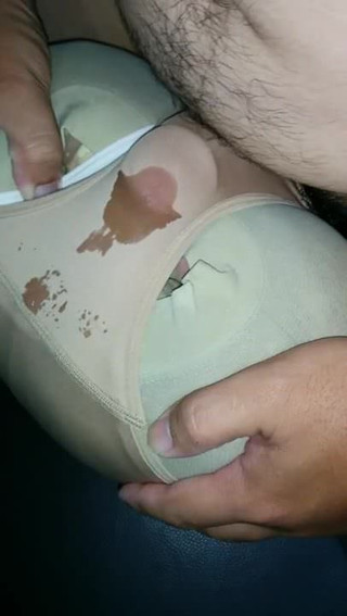 Fuck and cum on tan panty croth