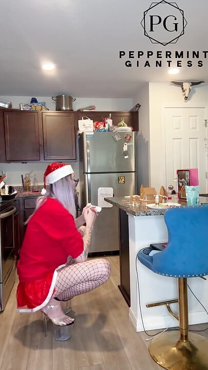 73 Giantess in 8-inch Heels Builds a Gingerbread Village