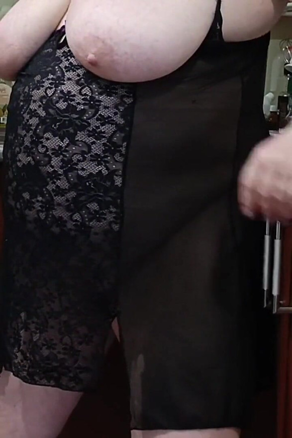 Mother-in-law Masturbates with Toys in the Kitchen