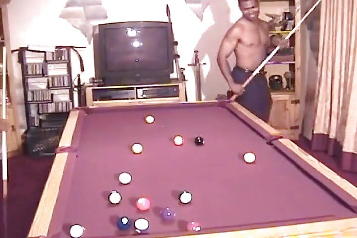 Chubby Ebony MILF Enjoys Two Cocks After Pool Game