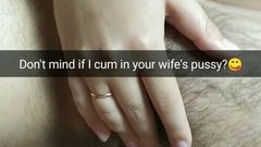 Nu te deranjează dacă ejaculez în pizda fertilă a soției tale?