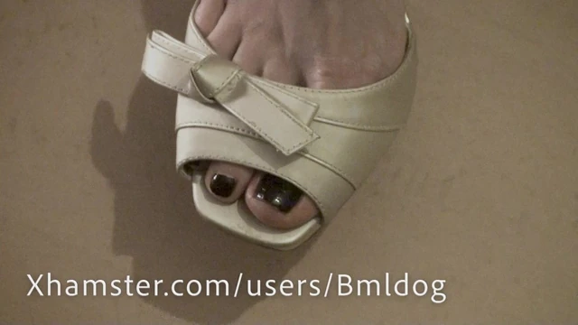 Toes close up in open toe heels