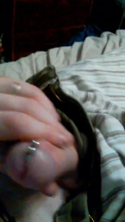 Stroking my pierced dick