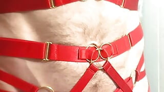 Cdmichelle is Dressed up in Sexy Red Swimsuit Playing with Cock