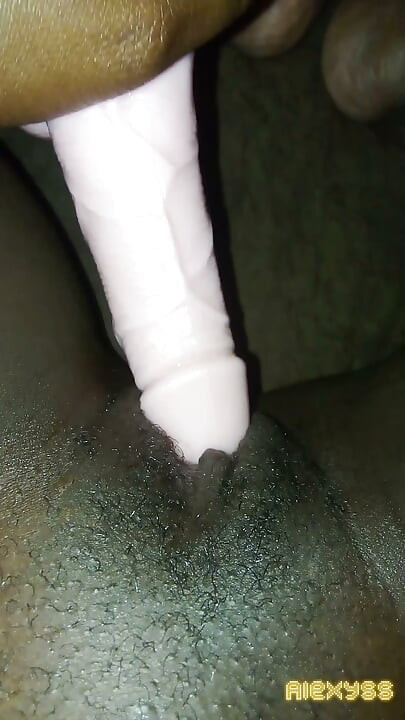 Stretching that pussy with a 5 inch dildo
