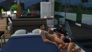 Sims bajándose