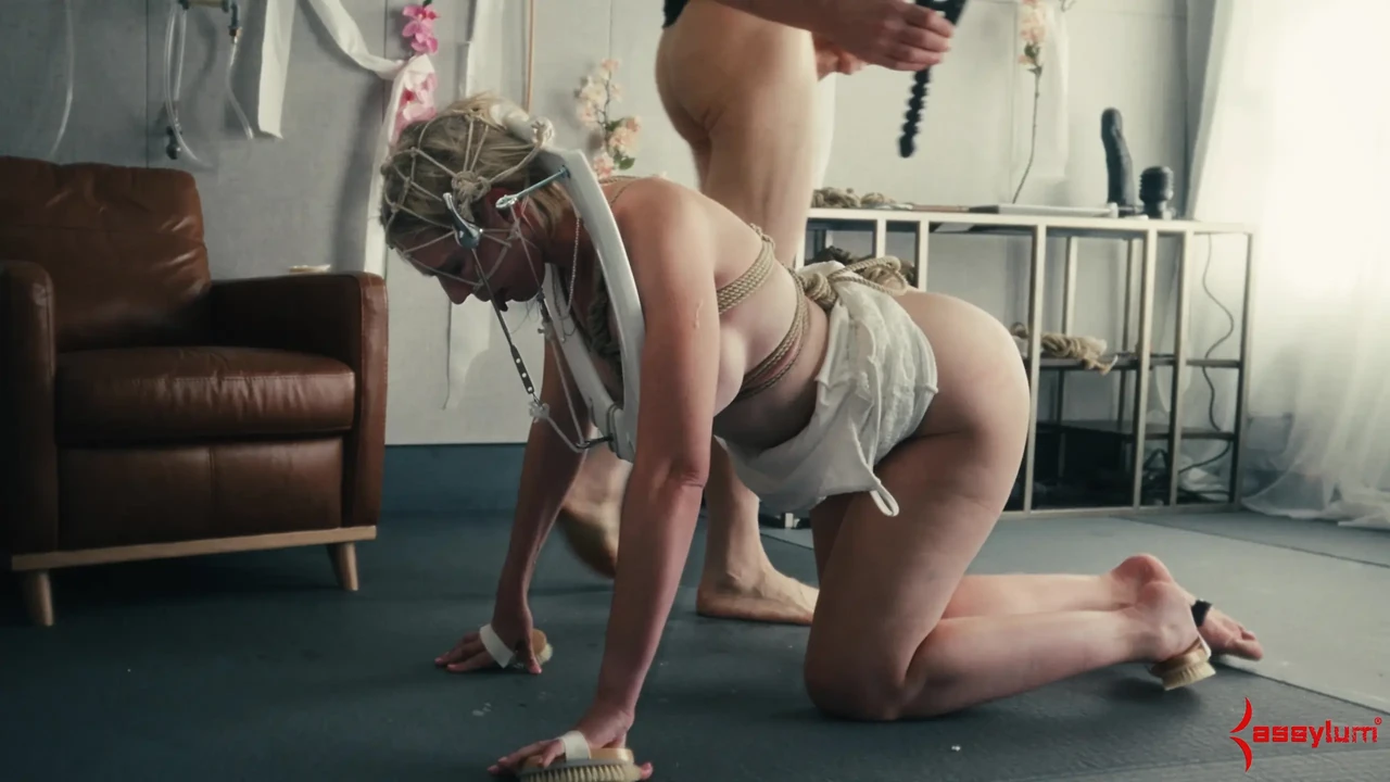 Human toilet swallows dozens of loads and gets a rough face fucking and ass fucking