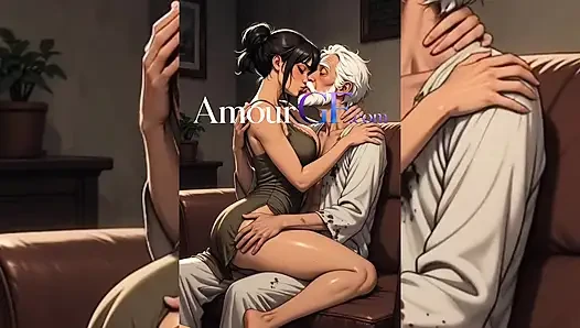 Old cocks fuck +19 girls hard cartoon kissing, deep pussy pounding, messy cum