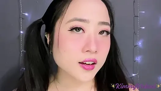 Up-Close Jerk Off Encouragement on her Pretty Asian Face -ASMR JOI
