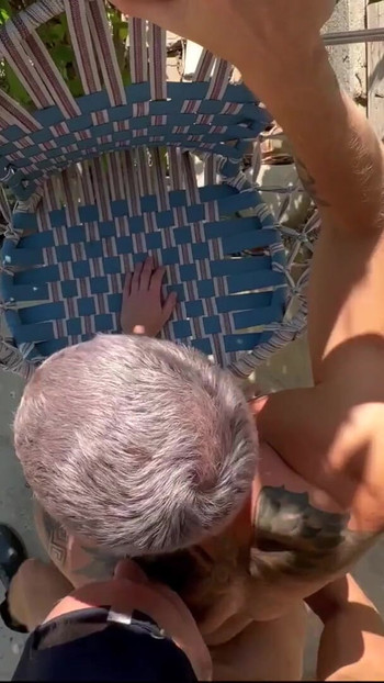 Sexy gardener fucked a twink with his huge cock on a swing and came several times | Clip 2