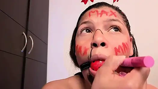 Körperschreib Bich BDSM Deep Throat zu 4 Schwänzen