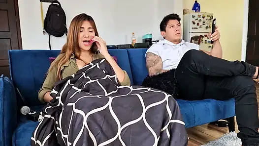 Horny MILF hides her sex machine under the covers! And her stepson discovers it!