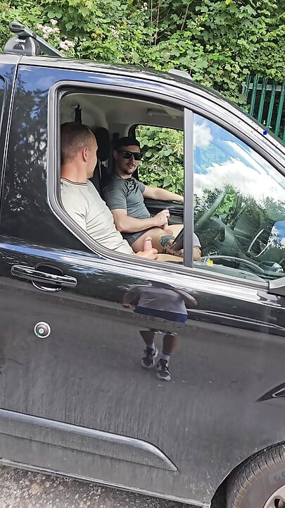 Wanking in My Mates Work Van When We Spotted a Man Cruising so We Fucked Him in Woods