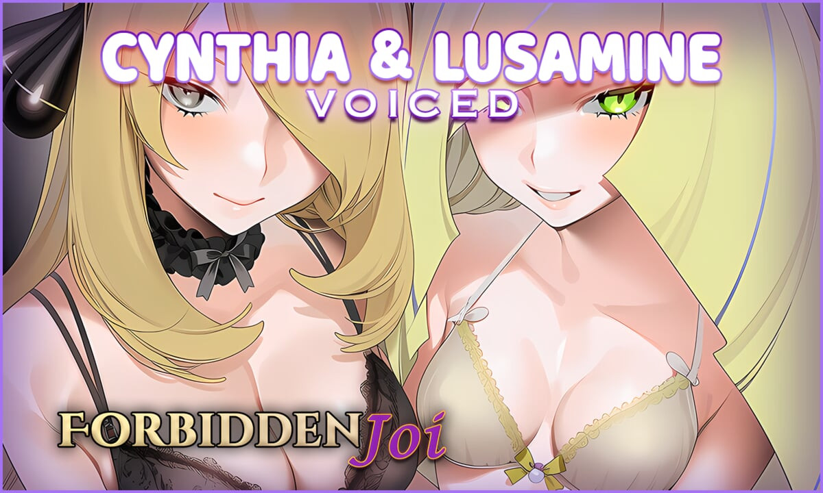 Cynthia & Lusamine's Sex League Challenge (Pokemon, mamãe, orgasmo arruinado, humilhação, trio ffm, lésbicas, dominação feminina)