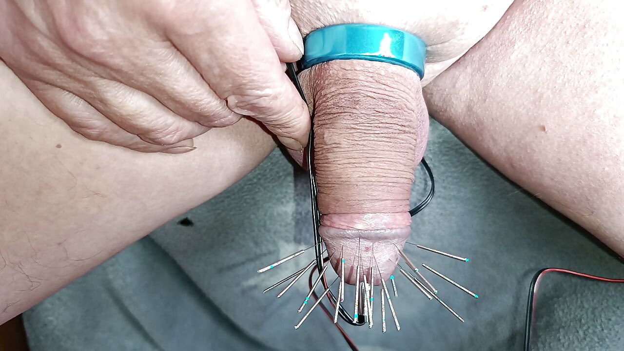 CBT, BDSM, Electro Sex, Needles, Man Alone, Probing, Fetish, Acorn, Cock, Part 2