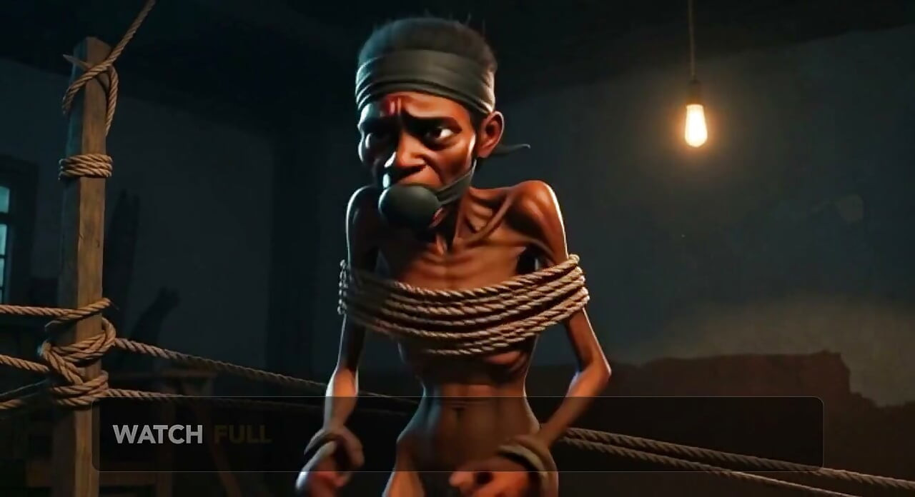 Frail African Girl Bound - Desperate & Craving Cock Deep Inside
