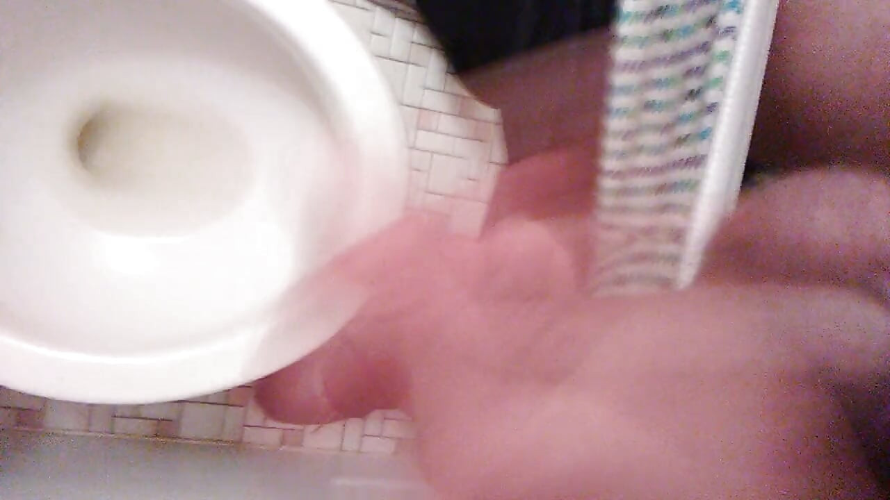 POV Transgirl Cumming at Camera While Pissing on Hand